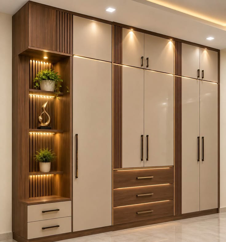 Bedroom wardrobe with dressing unit design two